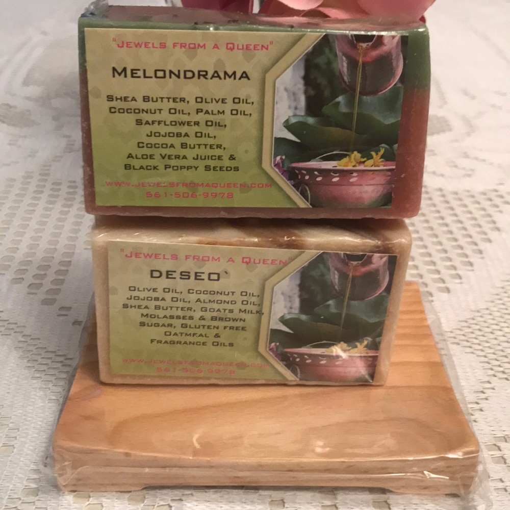 2) Natural Soaps & 1) Soap Dish